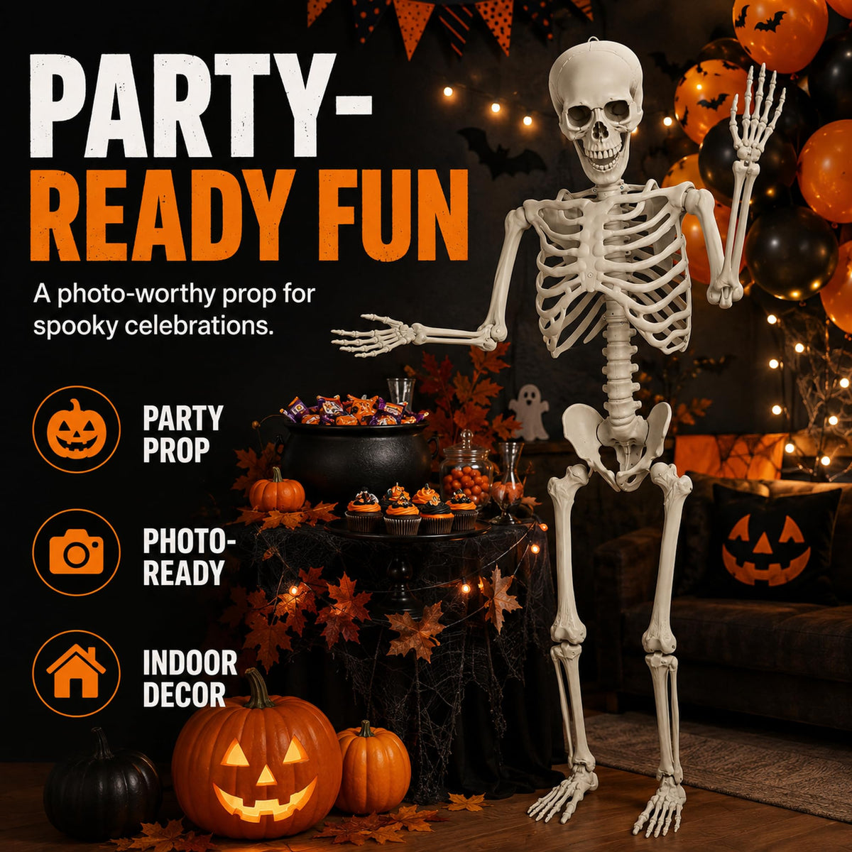 Life Size Poseable Skeleton with Movable Joints U420