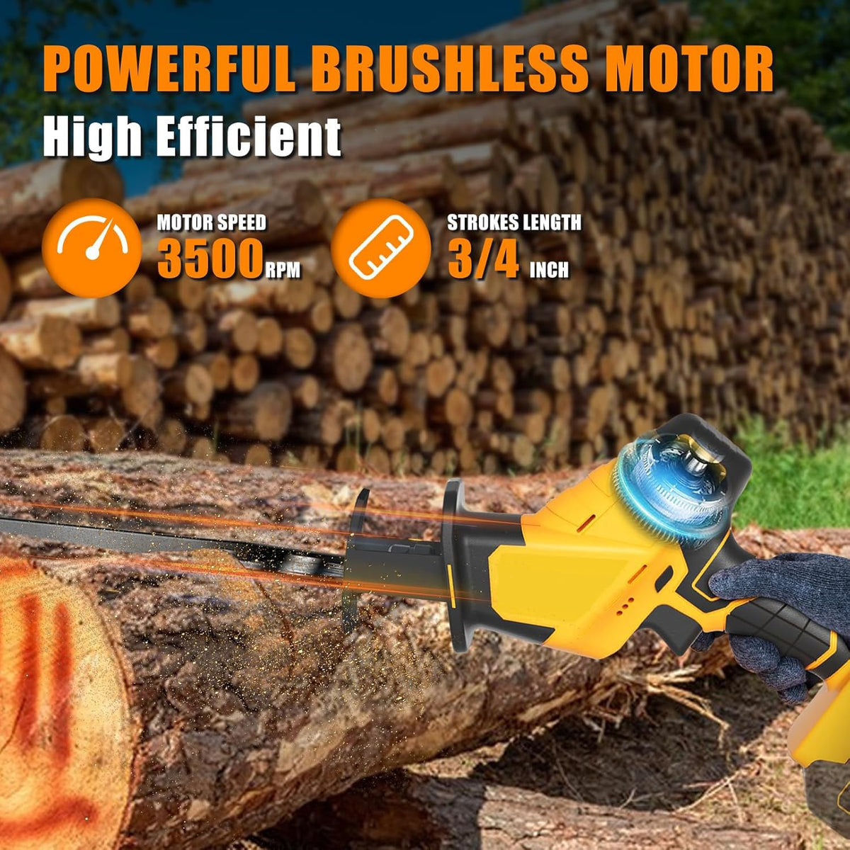 Cordless Reciprocating Saw with 4 Saw Blades E727078