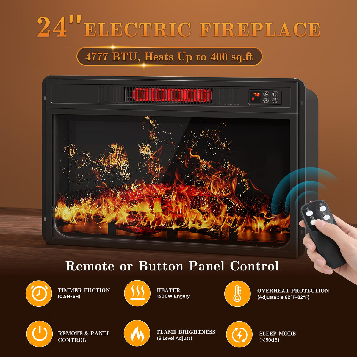 58" Electric Fireplace TV Stand with 2 Storage Drawers A208