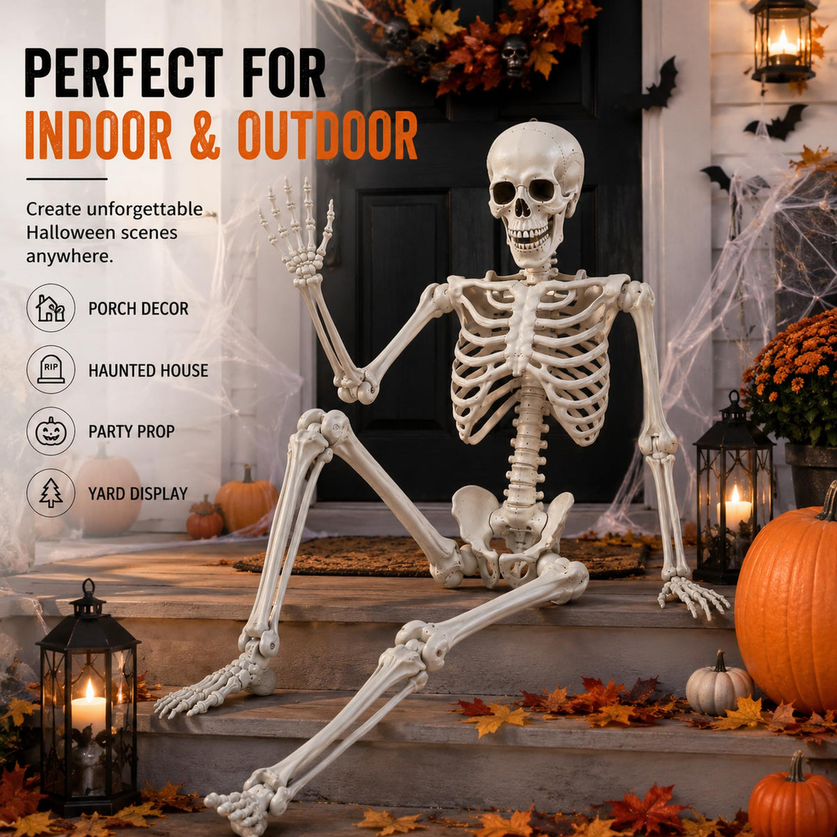 Life Size Poseable Skeleton with Movable Joints U420