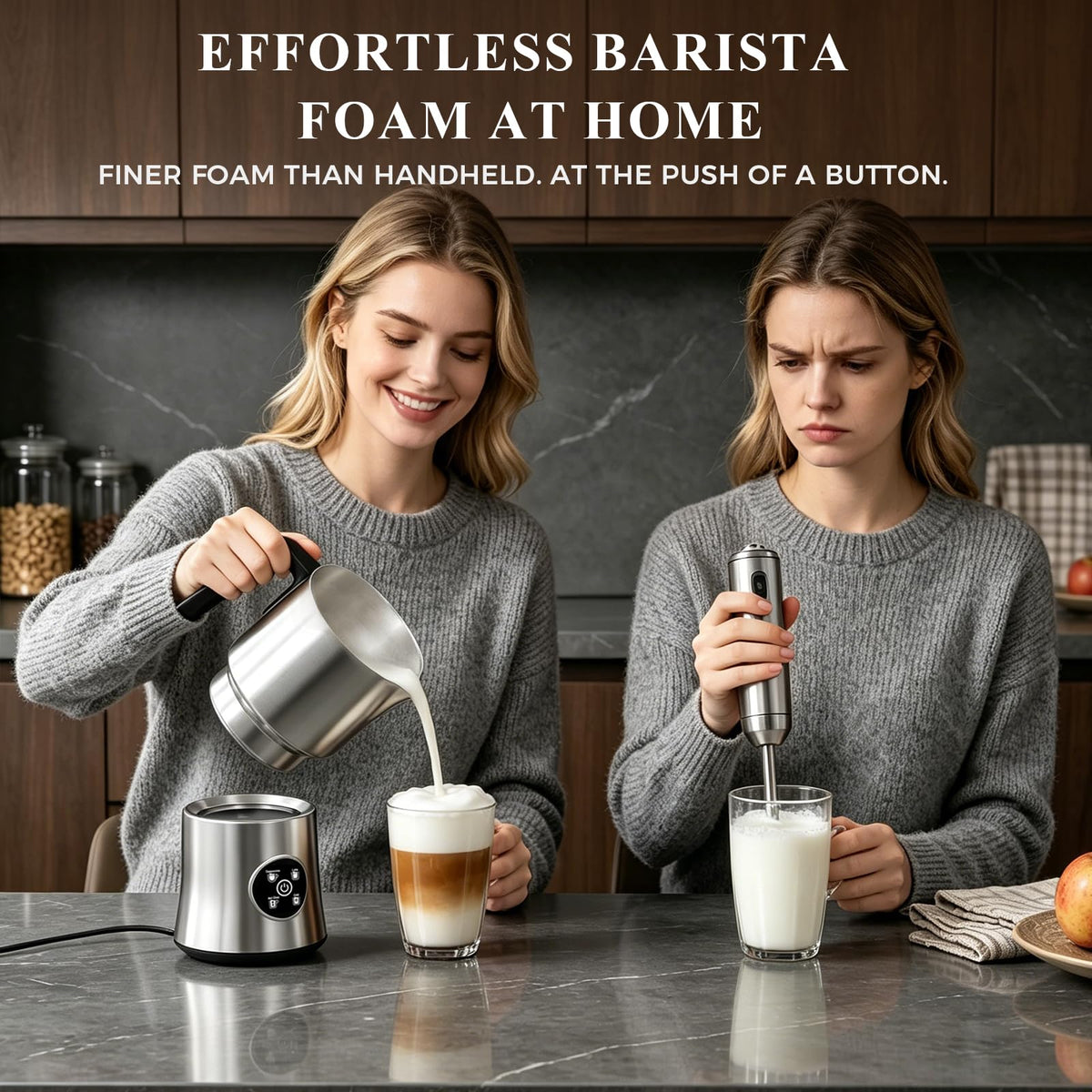4-in-1 Electric Milk Frother and Steamer with Stainless Steel Jug C572799