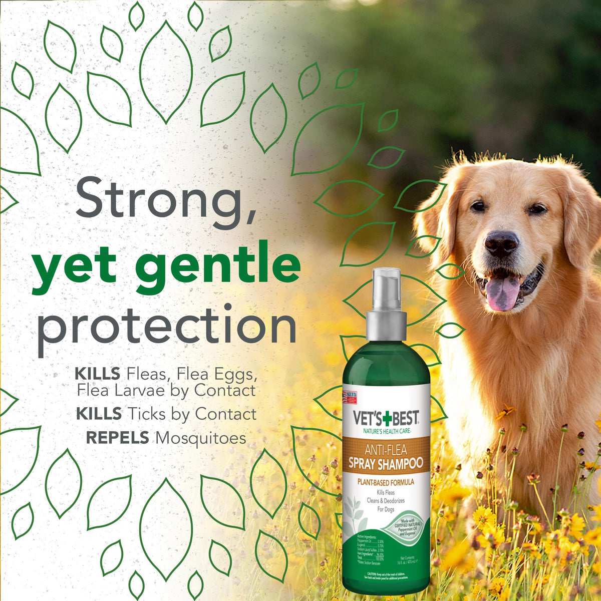Flea & Tick Shampoo for Dogs 16 oz T7272