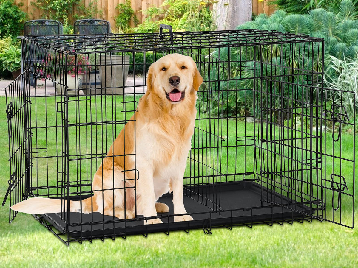 48 Inch Double-Door Dog Crate with Tray & Divider X861