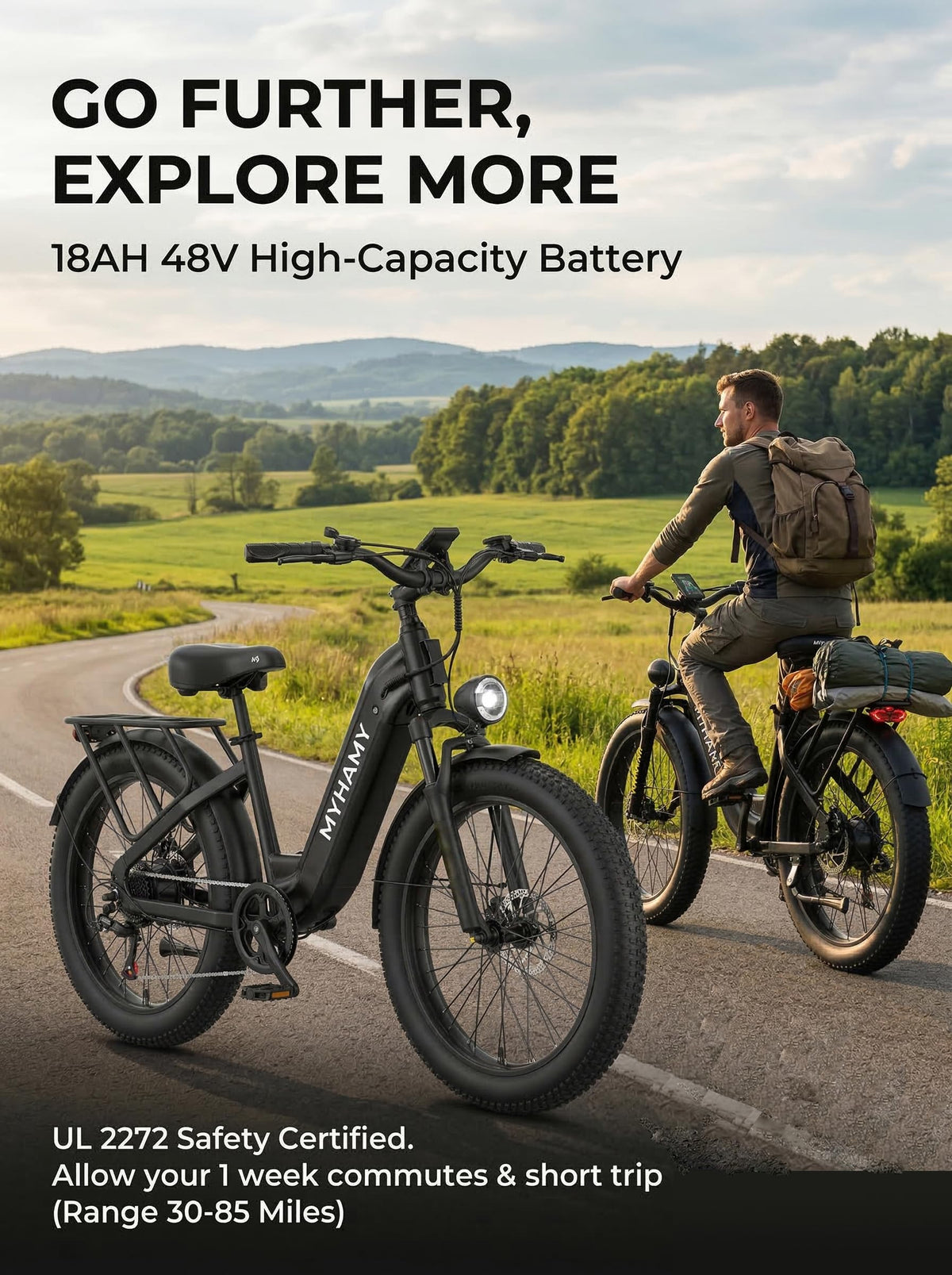 2000W Electric Bike 24 Fat Tire 48V 18Ah Step-Thru O1131