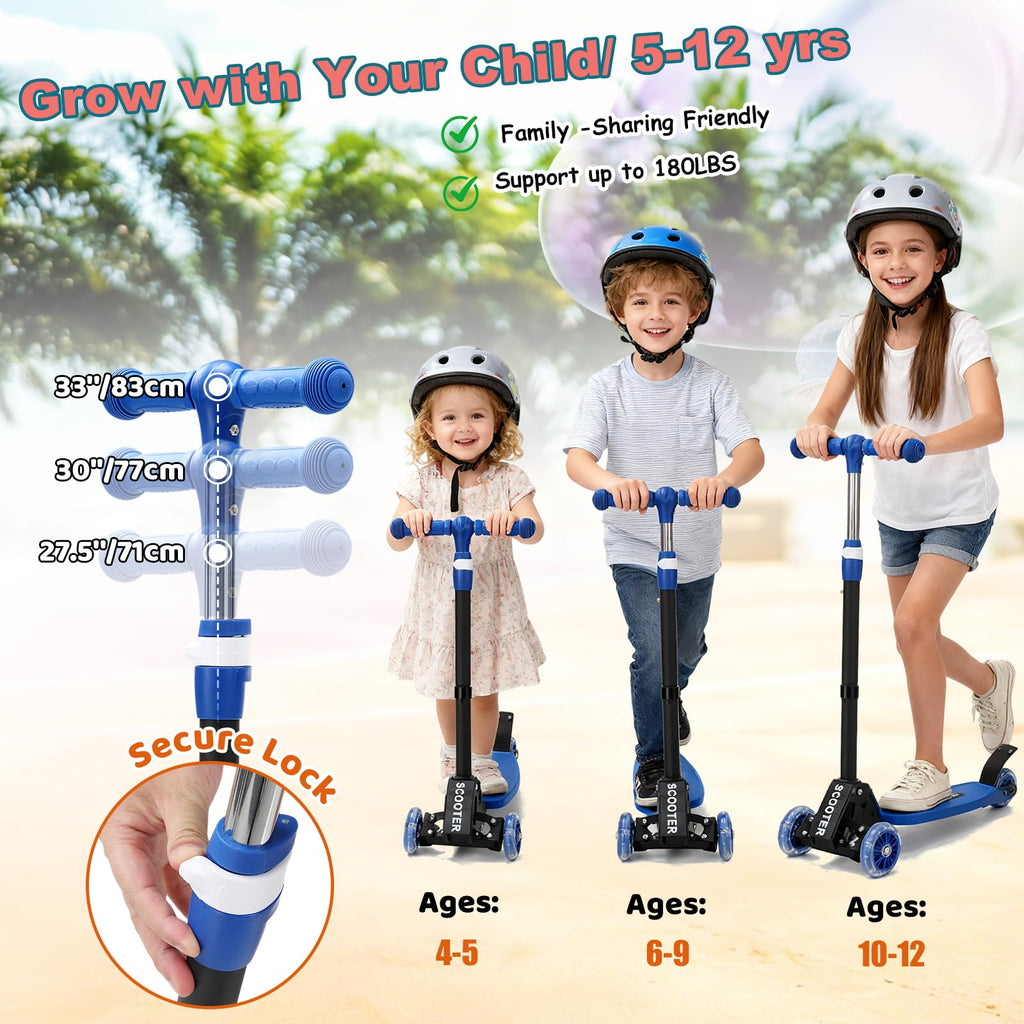 3 Wheel Kids Scooter with LED Light-Up Wheels Y375