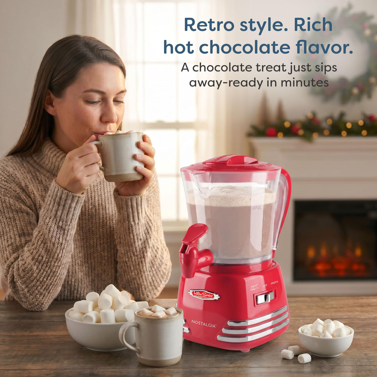 Hot Chocolate Maker & Milk Frother 4-Cup L146