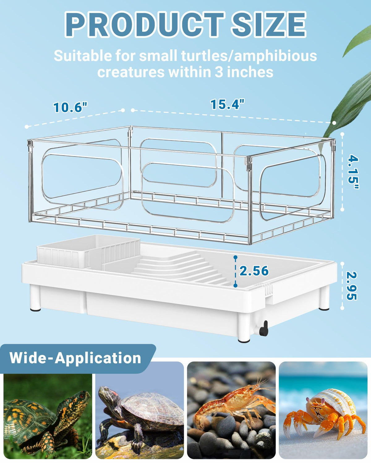 Small Turtle Tank Kit with Adjustable Lamp and Filter A608