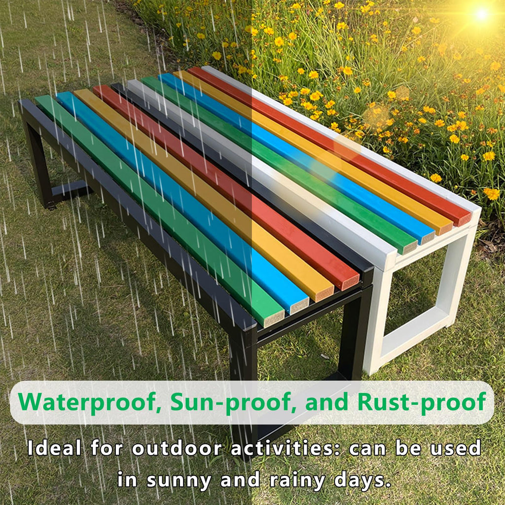 Weatherproof Metal Garden Bench 150 × 40 × 45 cm N182287