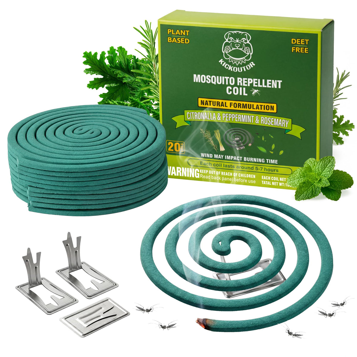 Mosquito Repellent Incense Coils with Citronella Oil, 20 Count X231443