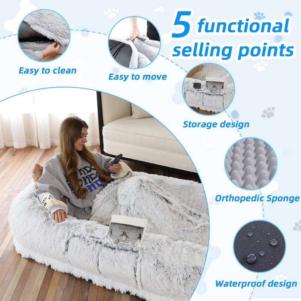 Grey Human Dog Bed A3861