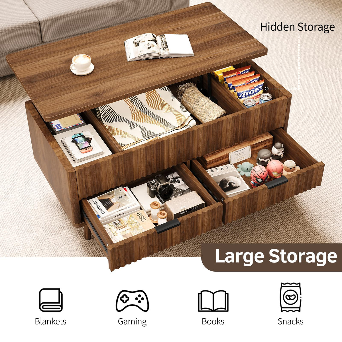 Lift Top Coffee Table with Storage S718306
