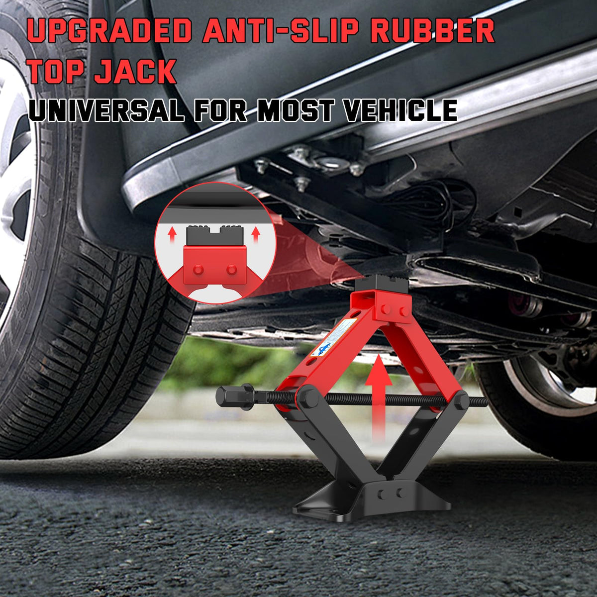 3 Ton Heavy Duty Scissor Jack with Ratchet Wrench U478255