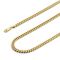 14k Yellow Gold Solid Cuban Curb Chain Necklace N6718