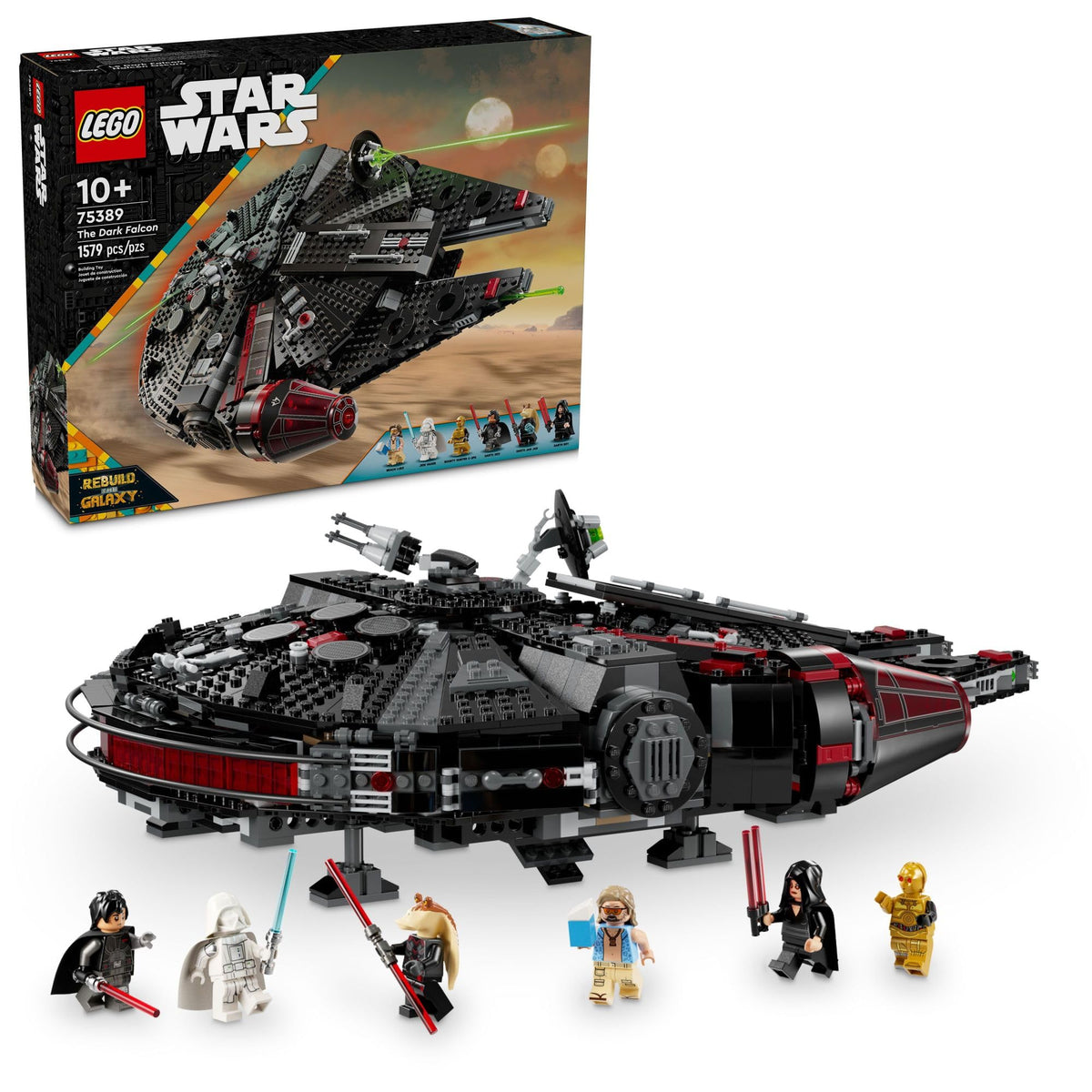Buildable Starship Toy Set with 6 Minifigures J266