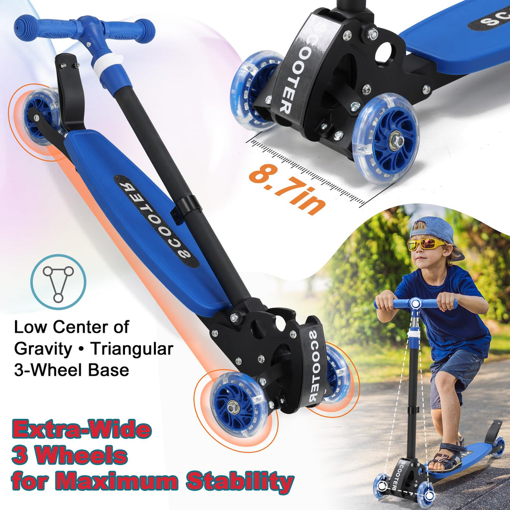 3 Wheel Kids Scooter with LED Light-Up Wheels Y375