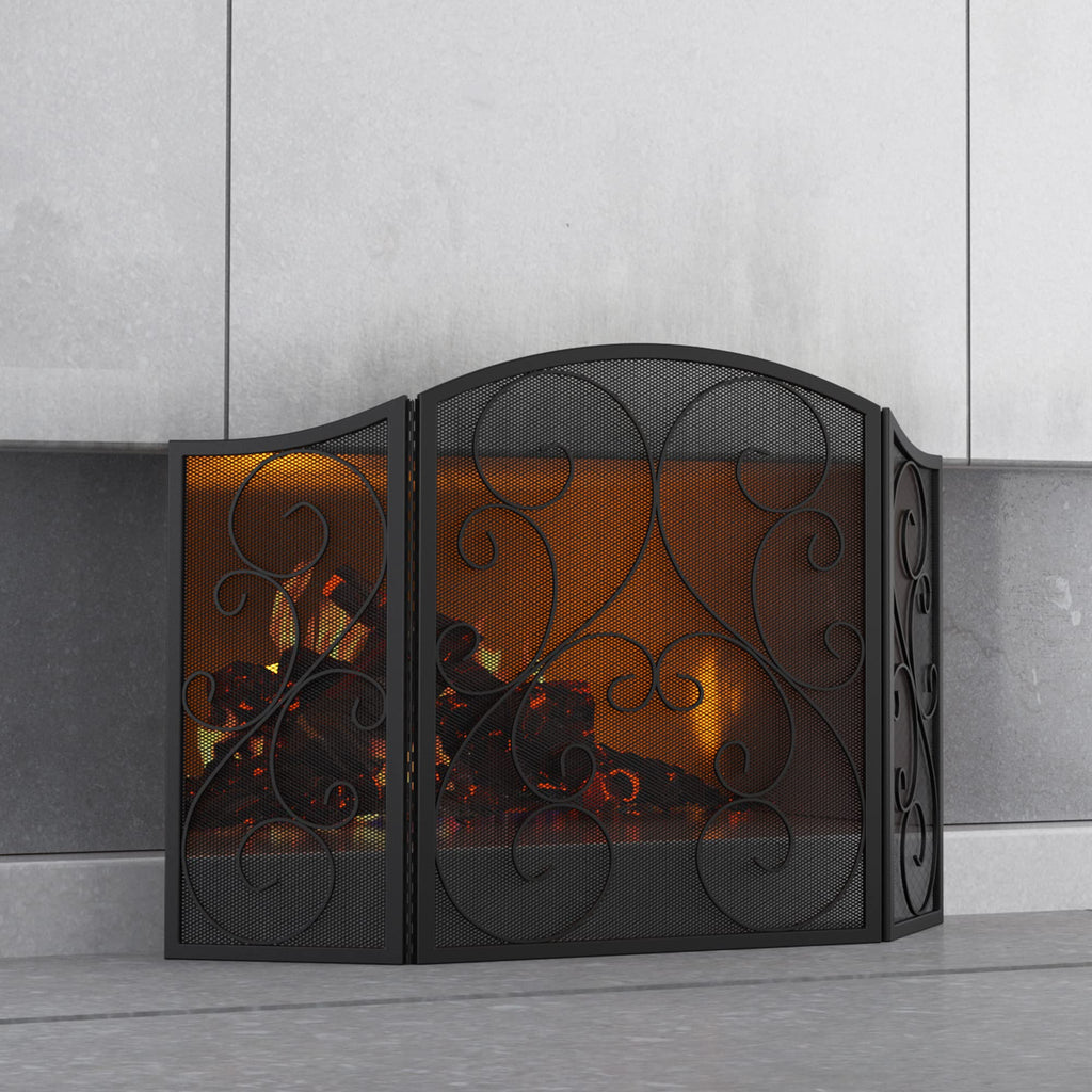 Wrought Iron Fireplace Screen 48×30 Inch E4792