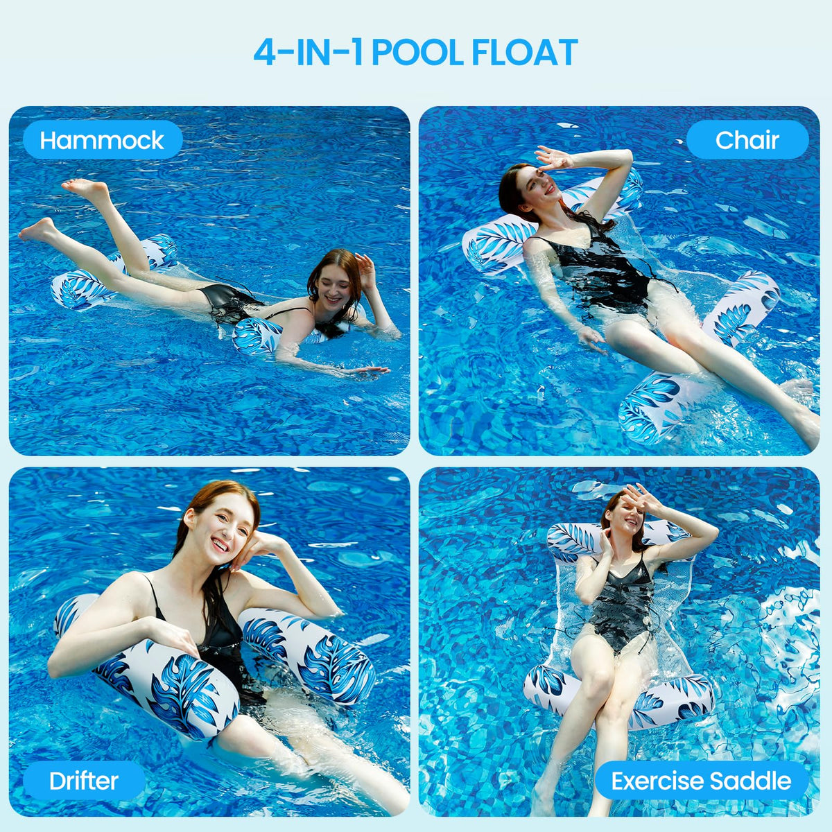 3/5/8 Pack 4-in-1 XL Pool Hammock Float P1257