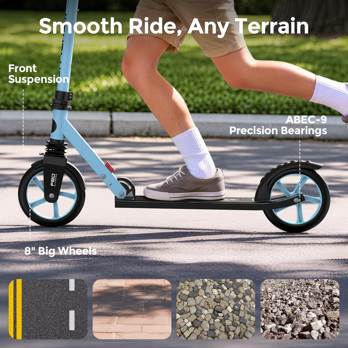 Kick Scooter with 8 Big Wheels K263803