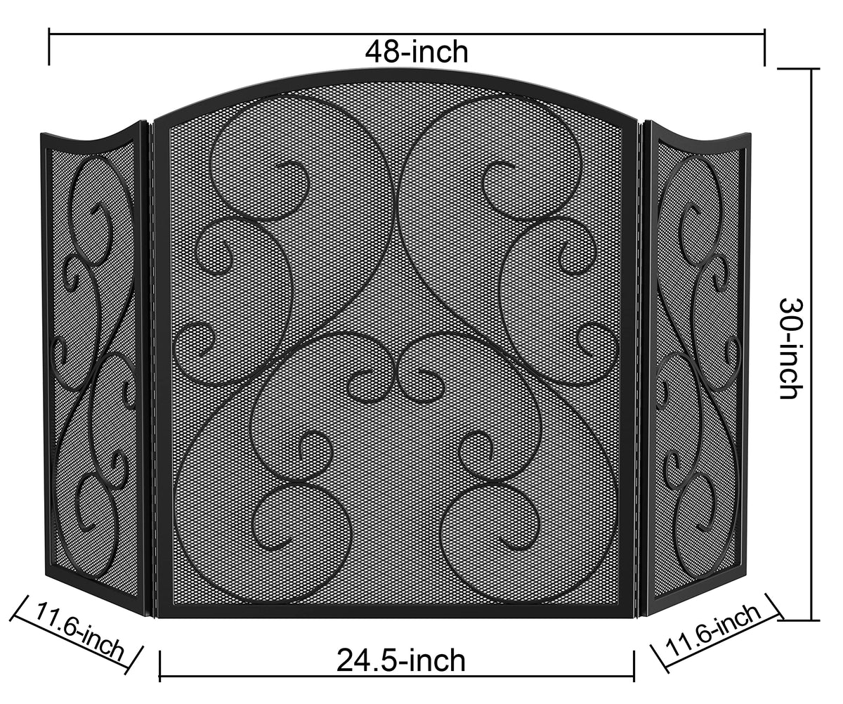 Wrought Iron Fireplace Screen 48×30 Inch E4792