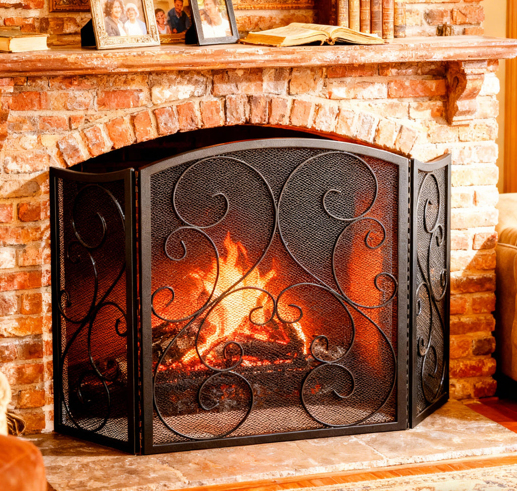 Wrought Iron Fireplace Screen 48×30 Inch E4792