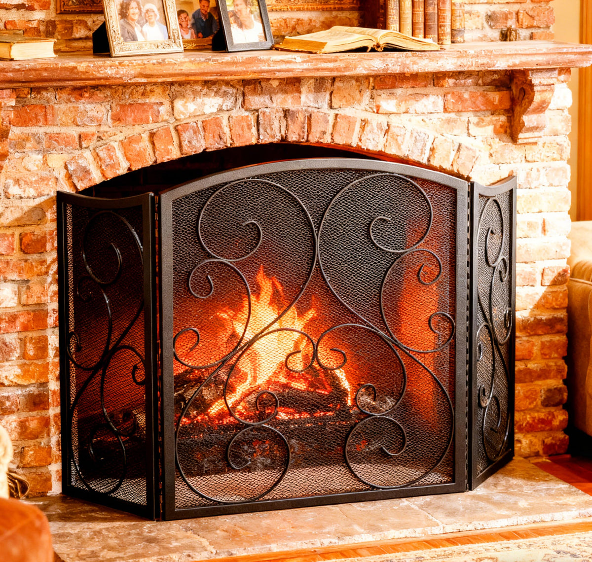 Wrought Iron Fireplace Screen 48×30 Inch E4792