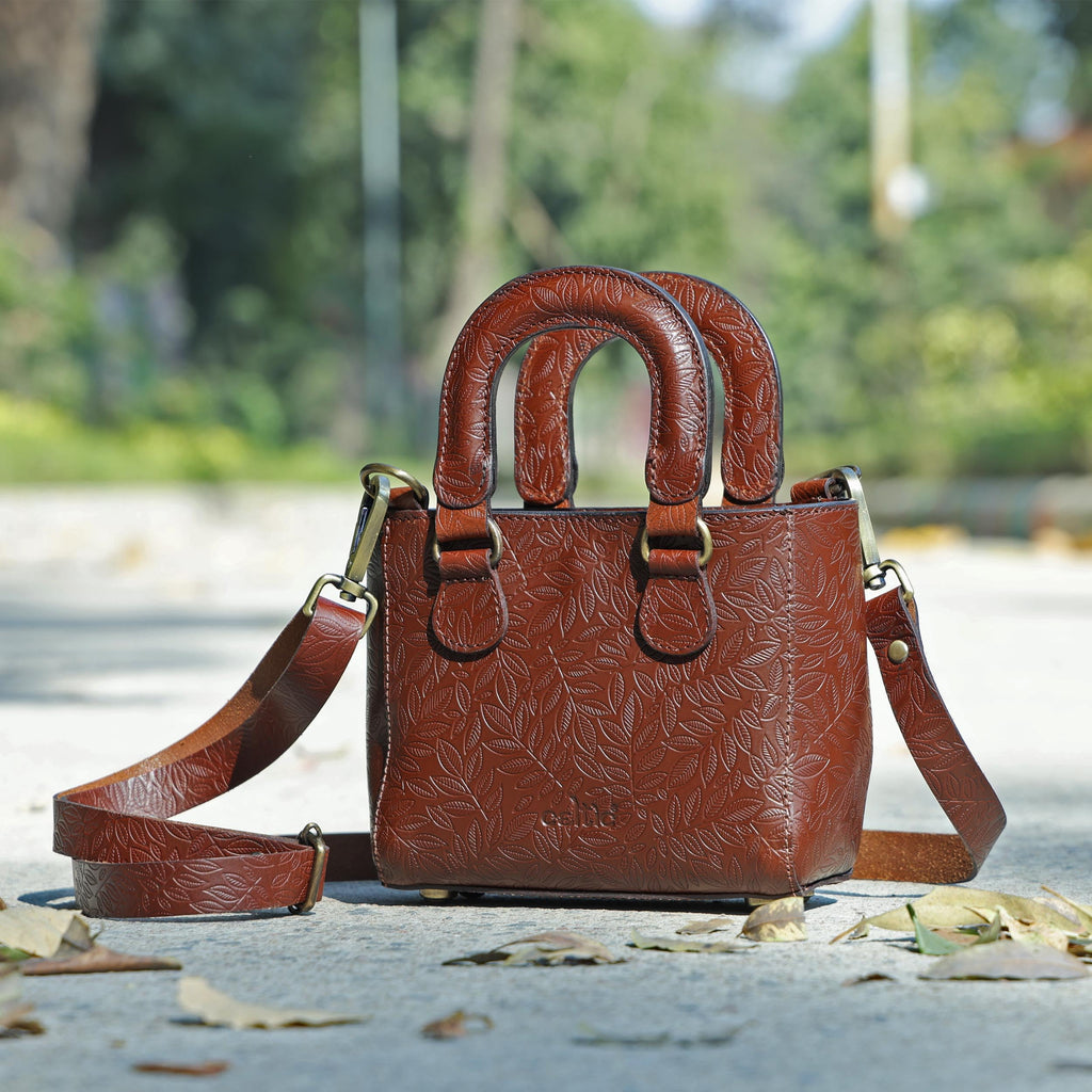 Genuine Leather Mini Tote Crossbody Bag Z253468