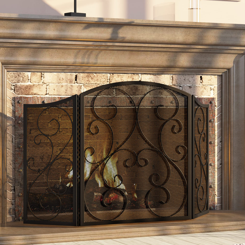 Wrought Iron Fireplace Screen 48×30 Inch E4792