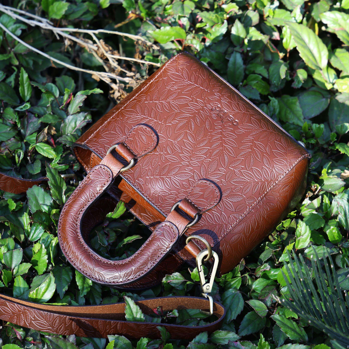 Genuine Leather Mini Tote Crossbody Bag Z253468