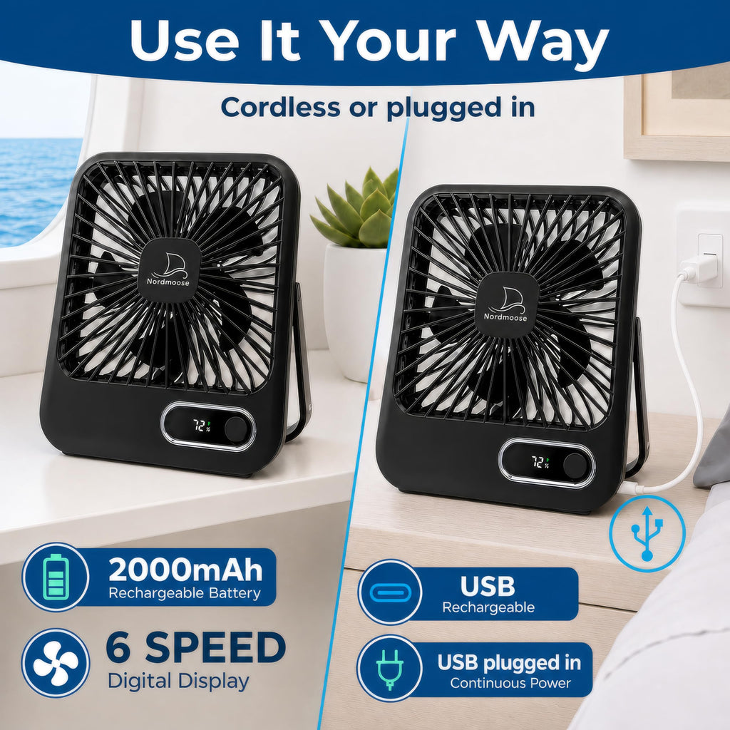 Portable USB Rechargeable Fan with Magnetic Hook M8142